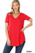 Short sleeve v-neck round hem t-shirt LECCE
