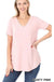 Short sleeve v-neck round hem t-shirt LECCE