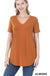Short sleeve v-neck round hem t-shirt LECCE