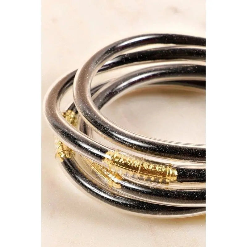 Glitter Jelly Tube Stack Satin Bow Bracelet LECCE