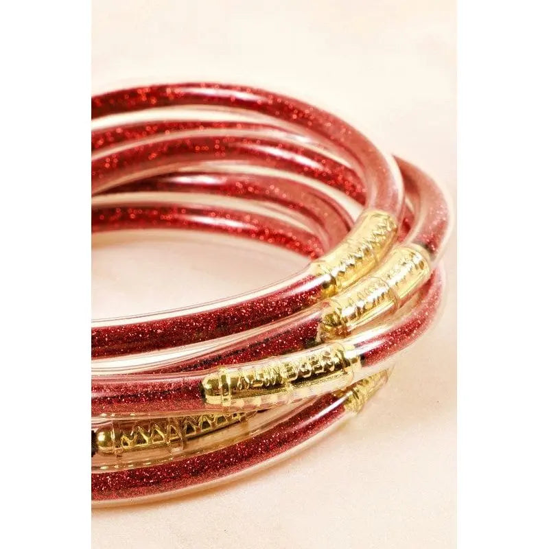 Glitter Jelly Tube Stack Satin Bow Bracelet LECCE