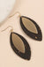 Leaf Shape Cork Metal Dangling Earrings
