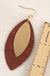 Leaf Shape Cork Metal Dangling Earrings