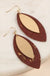 Leaf Shape Cork Metal Dangling Earrings