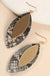 Leaf Shape Cork Metal Dangling Earrings