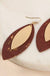 Leaf Shape Cork Metal Dangling Earrings
