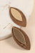 Leaf Shape Cork Metal Dangling Earrings