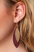 Leaf Shape Cork Metal Dangling Earrings