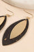 Leaf Shape Cork Metal Dangling Earrings