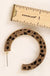 Leopard Print Calf Hair Open Hoop Earrings