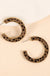 Leopard Print Calf Hair Open Hoop Earrings