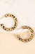 Leopard Print Calf Hair Open Hoop Earrings