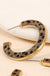 Leopard Print Calf Hair Open Hoop Earrings
