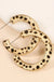 Leopard Print Calf Hair Open Hoop Earrings