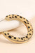Leopard Print Calf Hair Open Hoop Earrings