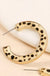 Leopard Print Calf Hair Open Hoop Earrings