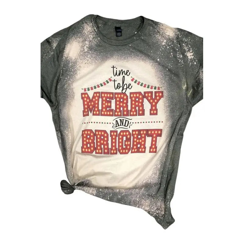 Merry And Bright Bleached Tee Diamond Diva