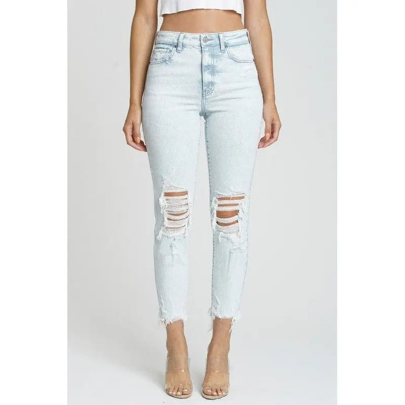 Tobi super high rise mom jean crop in playing for keeps lt