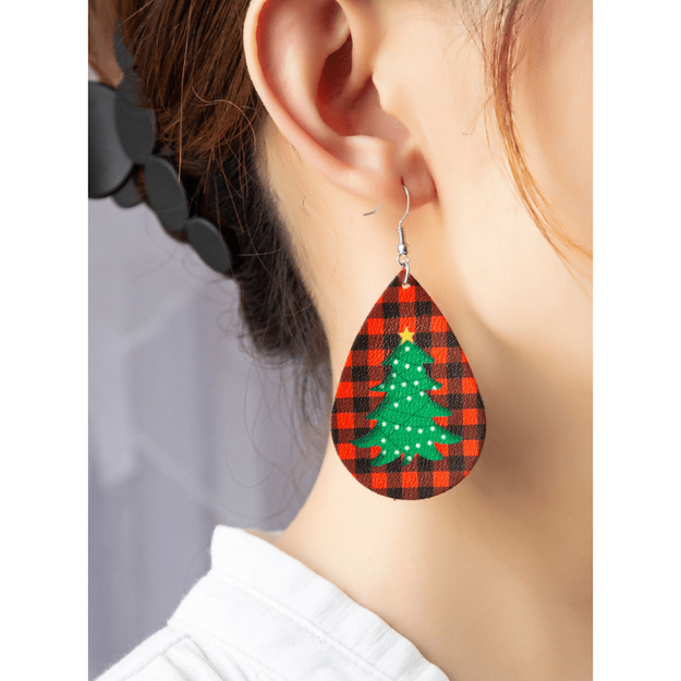 Teardrop christmas tree earrings