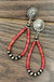 Natural gemstone & 6mm navajo pearl post earrings LECCE