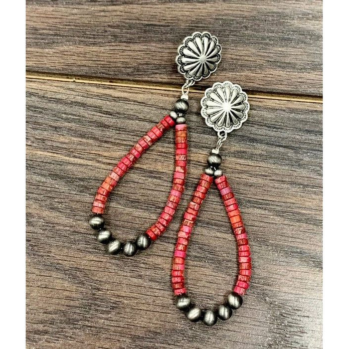 Pendientes de poste con piedras preciosas naturales y perlas navajo de 6 mm