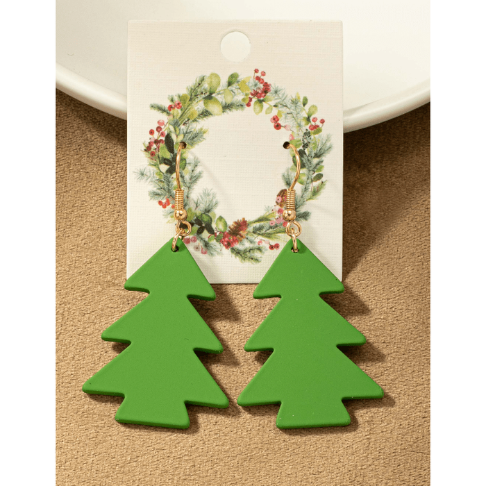 Acrylic christmas tree earrings