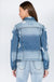 Distressed basic denim jackets American Bazi