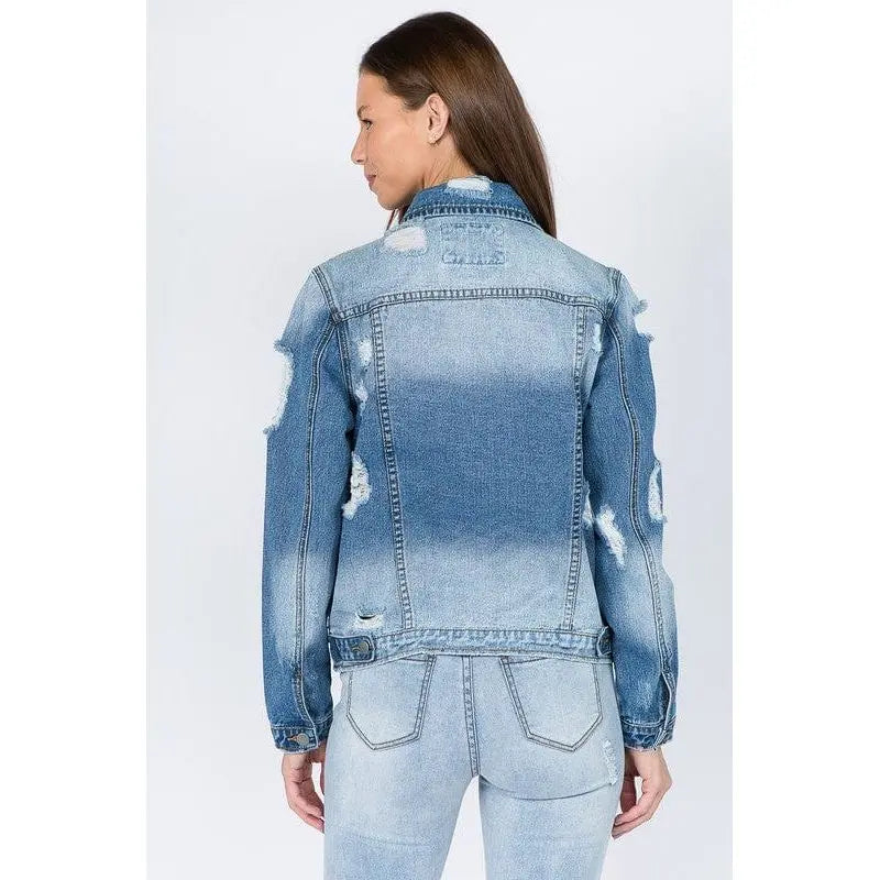 Chaquetas vaqueras básicas desgastadas