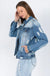 Distressed basic denim jackets American Bazi