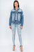 Distressed basic denim jackets American Bazi