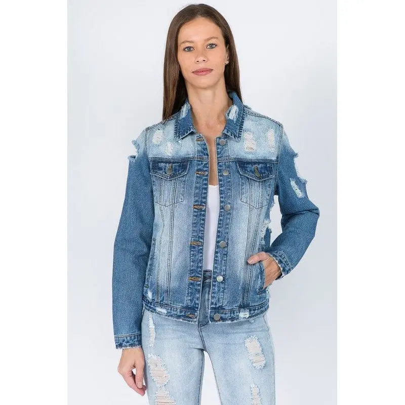 Chaquetas vaqueras básicas desgastadas