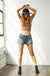 Kancan mid rise distressed denim shorts KanCan