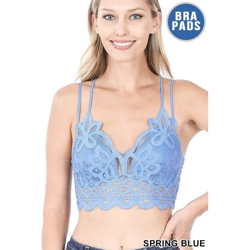 Crochet lace bralette with bra pads Zenana
