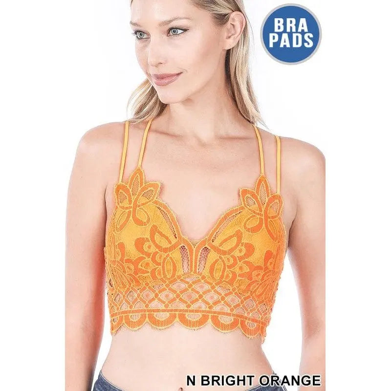 Crochet lace bralette with bra pads Zenana