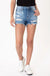 Medium wash rainbow tread shorts -kc9225m-op KanCan