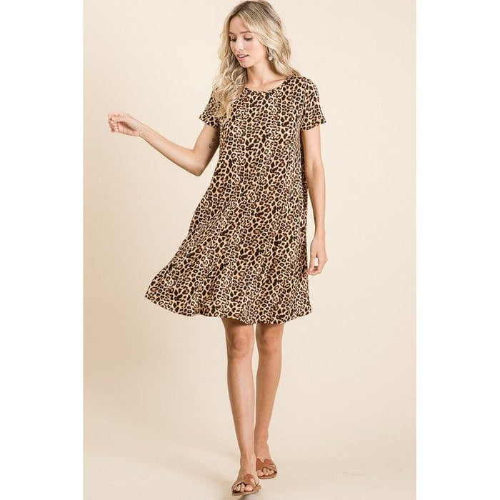Leopard print swing dress