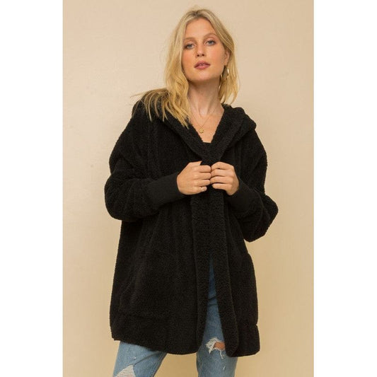 Faux Fur So Soft Plush Hooded Jacket With Pockets