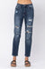High-rise distressed boyfriend- Judy Blue Jeans