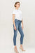 High rise broken hem ankle skinny