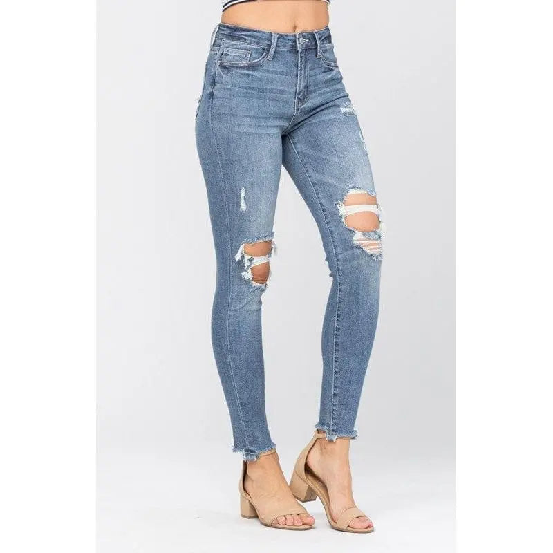 Knee destroyed skinny jeans Judy Blue