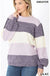 Melange color block balloon sleeve sweater LECCE