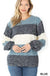 Melange color block balloon sleeve sweater LECCE