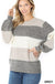 Melange color block balloon sleeve sweater LECCE