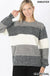 Melange color block balloon sleeve sweater LECCE