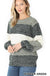 Melange color block balloon sleeve sweater LECCE