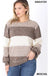 Melange color block balloon sleeve sweater LECCE