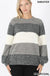 Melange color block balloon sleeve sweater LECCE