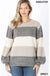 Melange color block balloon sleeve sweater LECCE