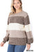 Melange color block balloon sleeve sweater LECCE