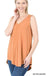 Luxe rayon sleeveless v-neck hi-low hem top LECCE